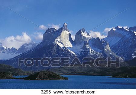 Mountains at waterfront, Torres del Paine National Park, Chile View Large Photo Image Stock Photography - Mountains at waterfront, Torres del Paine National Park, Chile . Fotosearch