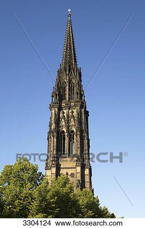Nikolai church, Hamburg, Germany View Large Photo Image Picture - Nikolai church, Hamburg, Germany . Fotosearch