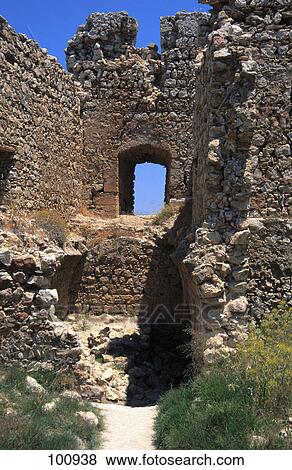 Old ruins of castle, Kamiros Skala, Rhodes, Dodecanese Islands, Greece View Large Photo Image Stock Photo - Old ruins of castle, Kamiros Skala, Rhodes, Dodecanese Islands, Greece . Fotosearch