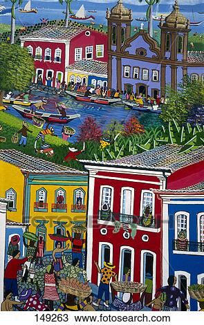 Painting of city View Large Photo Image Stock Image - Painting of city . Fotosearch