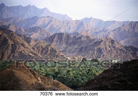 Panoramic view of mountain range, Al-Hajar, Oman, United Arab Emirates View Large Photo Image Stock Photograph - Panoramic view of mountain range, Al-Hajar, Oman, United Arab Emirates . Fotosearch
