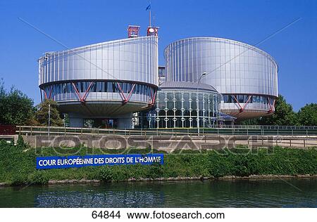 Picture - Parliament building at waterfront, Louise Weiss Building, Strasbourg, Alsace, France . Fotosearch