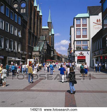 People in street, Luebeck, Germany View Large Photo Image Stock Photography - People in street, Luebeck, Germany . Fotosearch