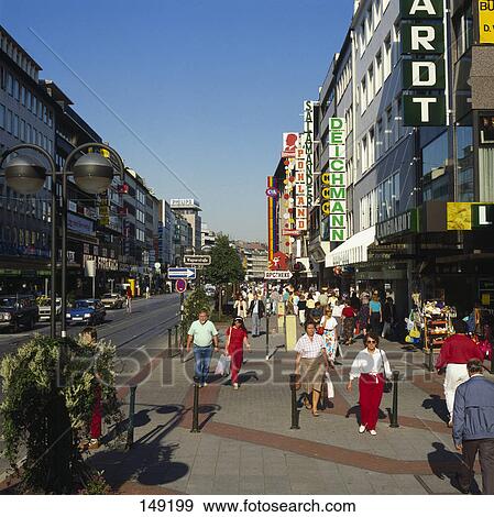People walking on sidewalk, Duesseldorf, North Rhine-Westphalia, Germany View Large Photo Image Stock Photo - People walking on sidewalk, Duesseldorf, North Rhine-Westphalia, Germany . Fotosearch