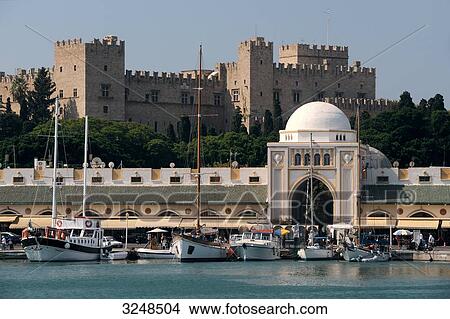 Port of Rhodes, Greece View Large Photo Image Picture - Port of Rhodes, Greece . Fotosearch