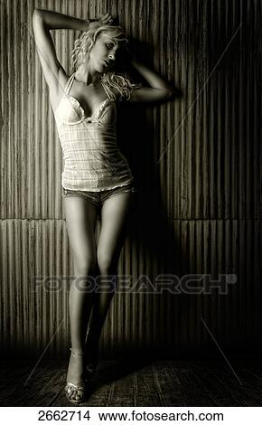Picture - Portrait of young woman looking sensuous . Fotosearch