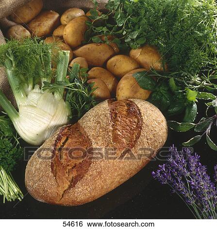 Potatoes with bread and fenchel View Large Photo Image Stock Photograph - Potatoes with bread and fenchel . Fotosearch