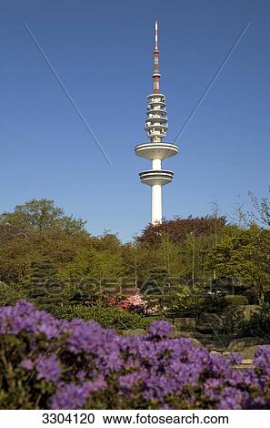 Radio tower, Planten un Blomen, Hamburg, Germany View Large Photo Image Stock Image - Radio tower, Planten un Blomen, Hamburg, Germany . Fotosearch