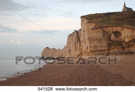 Rock formations at seaside, Etretat, Seine-Maritime, Haute-Normandy, France View Large Photo Image Stock Photo - Rock formations at seaside, Etretat, Seine-Maritime, Haute-Normandy, France . Fotosearch