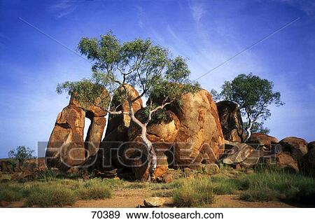Rock formations on arid landscape, Devil's Marbles, Alice Springs District, Northern Territory, Australia View Large Photo Image Stock Photo - Rock formations on arid landscape, Devil's Marbles, Alice Springs District, Northern Territory, Australia . Fotosearch