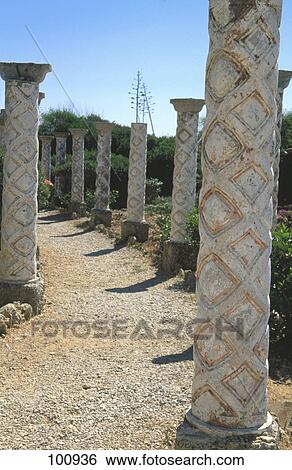 Row of columns ruins, Kalithea, Rhodes, Dodecanese Islands, Greece View Large Photo Image Stock Photograph - Row of columns ruins, Kalithea, Rhodes, Dodecanese Islands, Greece . Fotosearch