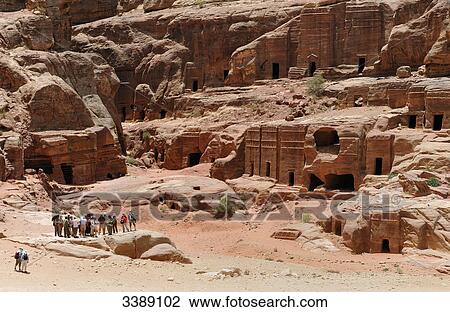 Stock Image - Ruin, Petra, Jordan, Asia . Fotosearch
