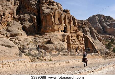 Ruin, Petra, Jordan, Asia View Large Photo Image Stock Photo - Ruin, Petra, Jordan, Asia . Fotosearch