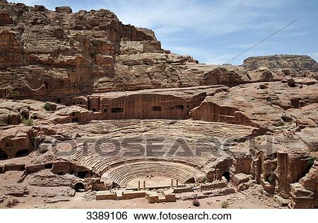 Stock Photograph - Ruin, Petra, Jordan, Asia . Fotosearch