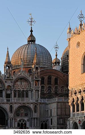 Stock Photography - San Marco Basilica and Dogen Palace, Venice, Italy, Europe . Fotosearch