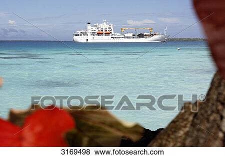 Ship in Pacific, Aranui, Tahiti, French Polynesia View Large Photo Image Stock Photo - Ship in Pacific, Aranui, Tahiti, French Polynesia . Fotosearch
