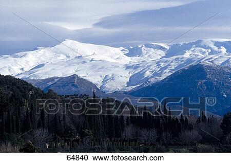 Snow over mountains, Sierra Nevada, Andalusia, Spain View Large Photo Image Stock Image - Snow over mountains, Sierra Nevada, Andalusia, Spain . Fotosearch