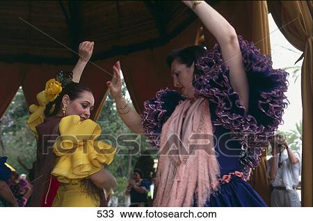 Spanish women dancing flamenco at festival of the andalusian horse, Jerez De La Frontera, Spain View Large Photo Image Stock Image - Spanish women dancing flamenco at festival of the andalusian horse, Jerez De La Frontera, Spain . Fotosearch