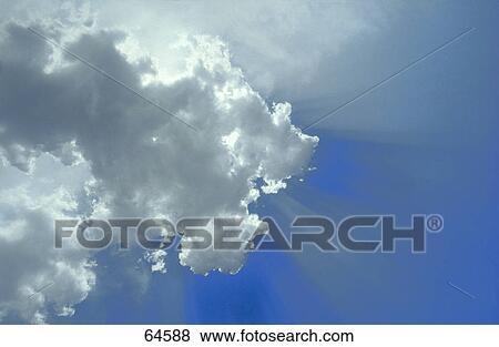 Sunlight shining up out of clouds View Large Photo Image Stock Photo - Sunlight shining up out of clouds . Fotosearch