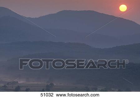 Sunrise over mountains, Palatinate Forest, Germany View Large Photo Image Stock Image - Sunrise over mountains, Palatinate Forest, Germany . Fotosearch