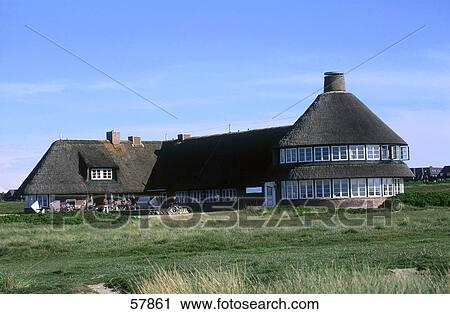 Thatched roof building, Kampen, Sylt, Germany View Large Photo Image Stock Image - Thatched roof building, Kampen, Sylt, Germany . Fotosearch