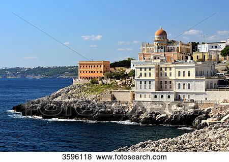 Stock Photo - View of Santa Cesarea Terme, Italy . Fotosearch