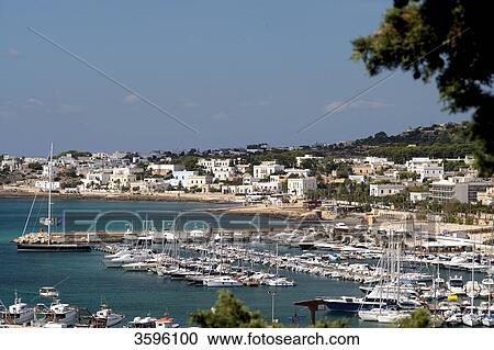 View of Santa Maria Di Leuca with harbor, Italy View Large Photo Image Stock Image - View of Santa Maria Di Leuca with harbor, Italy . Fotosearch