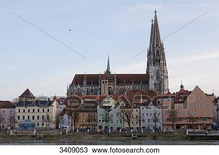 View of St. Peters Cathedral, Regensburg, Germany View Large Photo Image Stock Image - View of St. Peters Cathedral, Regensburg, Germany . Fotosearch