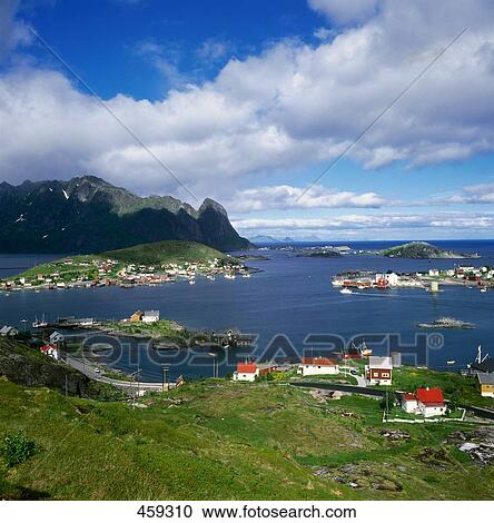 Village at waterfront, Reine, Moskenesoya, Lofoten Islands, Nordland, Norway View Large Photo Image Stock Image - Village at waterfront, Reine, Moskenesoya, Lofoten Islands, Nordland, Norway . Fotosearch