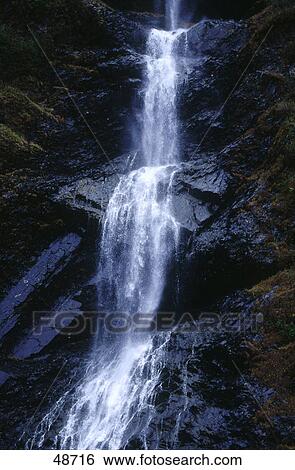 Waterfall, Valdez, Alaska, USA View Large Photo Image Stock Photograph - Waterfall, Valdez, Alaska, USA . Fotosearch