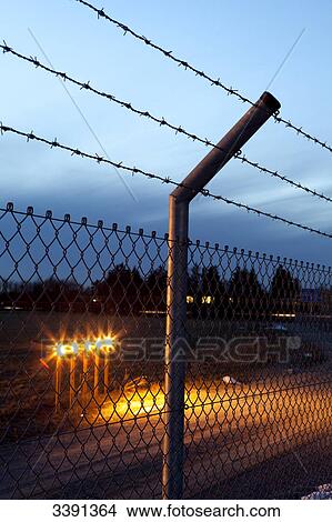 Picture - Wire fence, close-up . Fotosearch