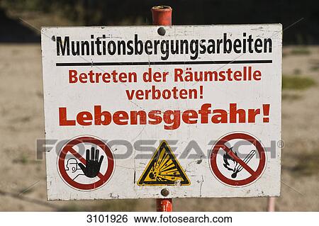 Stock Photograph - Ammunition clearing at the construction site of Germany's largest solar park in Lieberose, Spreewald, Brandenburg, Germany, Europe . Fotosearch