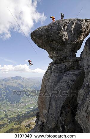 Basejumper, Eiger North Face, Switzerland View Large Photo Image Stock Photo - Basejumper, Eiger North Face, Switzerland . Fotosearch