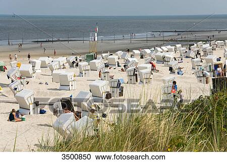 Beach chairs on the beach, Wangerooge, Germany View Large Photo Image Stock Image - Beach chairs on the beach, Wangerooge, Germany . Fotosearch
