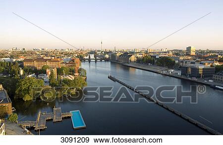 Berlin Skyline with River Spree, Germany View Large Photo Image Stock Photo - Berlin Skyline with River Spree, Germany . Fotosearch