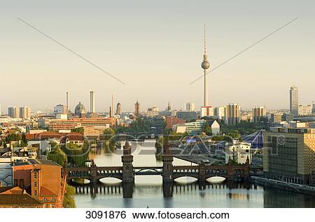 Stock Photograph - Berlin Skyline with River Spree . Fotosearch
