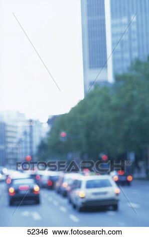 Blurred view of traffic jam on road View Large Photo Image Stock Photograph - Blurred view of traffic jam on road . Fotosearch