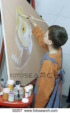 Boy painting View Large Photo Image Stock Photo - Boy painting . Fotosearch