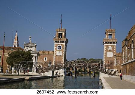 Bridge across canal in city, Arsenale, Veneto, Venice, Italy View Large Photo Image Stock Image - Bridge across canal in city, Arsenale, Veneto, Venice, Italy . Fotosearch