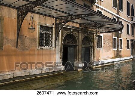 Stock Image - Buildings at waterfront, Grand Canal, Veneto, Venice, Italy . Fotosearch