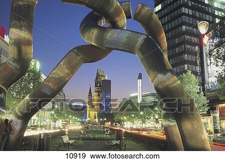 Stock Photo - Buildings in city, Kaiser William Memorial Church, Tauentzienstrasse, Berlin, Germany . Fotosearch