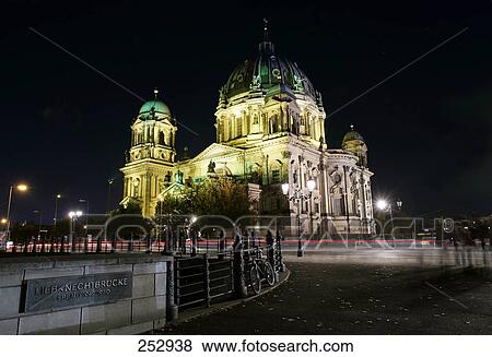 Church lit up at night, Berlin Cathedral, Museum Island, Berlin, Germany View Large Photo Image Stock Photo - Church lit up at night, Berlin Cathedral, Museum Island, Berlin, Germany . Fotosearch