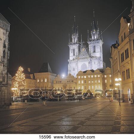 Church lit up at night, Teynkirche, Prague, Czech Republic View Large Photo Image Stock Photograph - Church lit up at night, Teynkirche, Prague, Czech Republic . Fotosearch