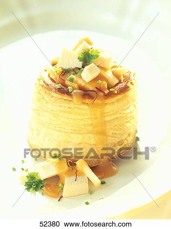 Stock Image - Close-up of an hors-d oeuvre of crust pastry . Fotosearch