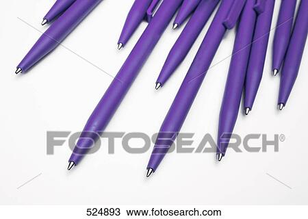 Stock Image - Close-up of ballpoint pens . Fotosearch