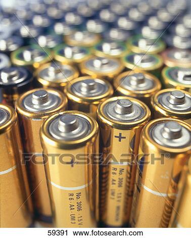 Close-up of batteries View Large Photo Image Stock Image - Close-up of batteries . Fotosearch
