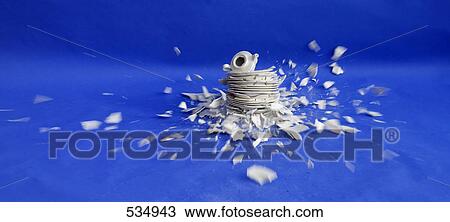 Stock Image - Close-up of broken plates . Fotosearch