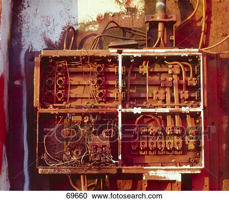 Close-up of electric current distributor box View Large Photo Image Stock Image - Close-up of electric current distributor box . Fotosearch