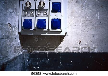 Stock Photo - Close-up of electric outlets . Fotosearch