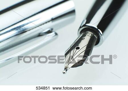Stock Image - Close-up of fountain pen . Fotosearch